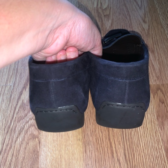 Stuart Weitzman Slip On Suede Loafers Dark Blue - Picture 6 of 7